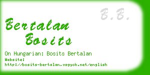 bertalan bosits business card